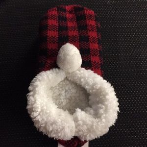 House Slippers! Red and Black Plaid